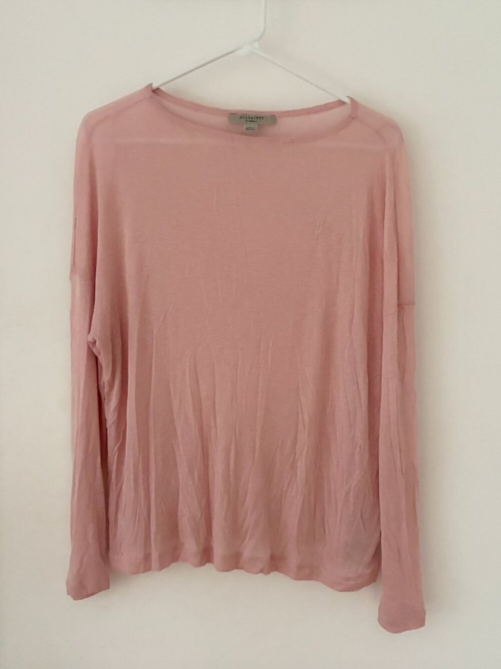 Allsaints Francesco Rita Sheer Knit Top Pink